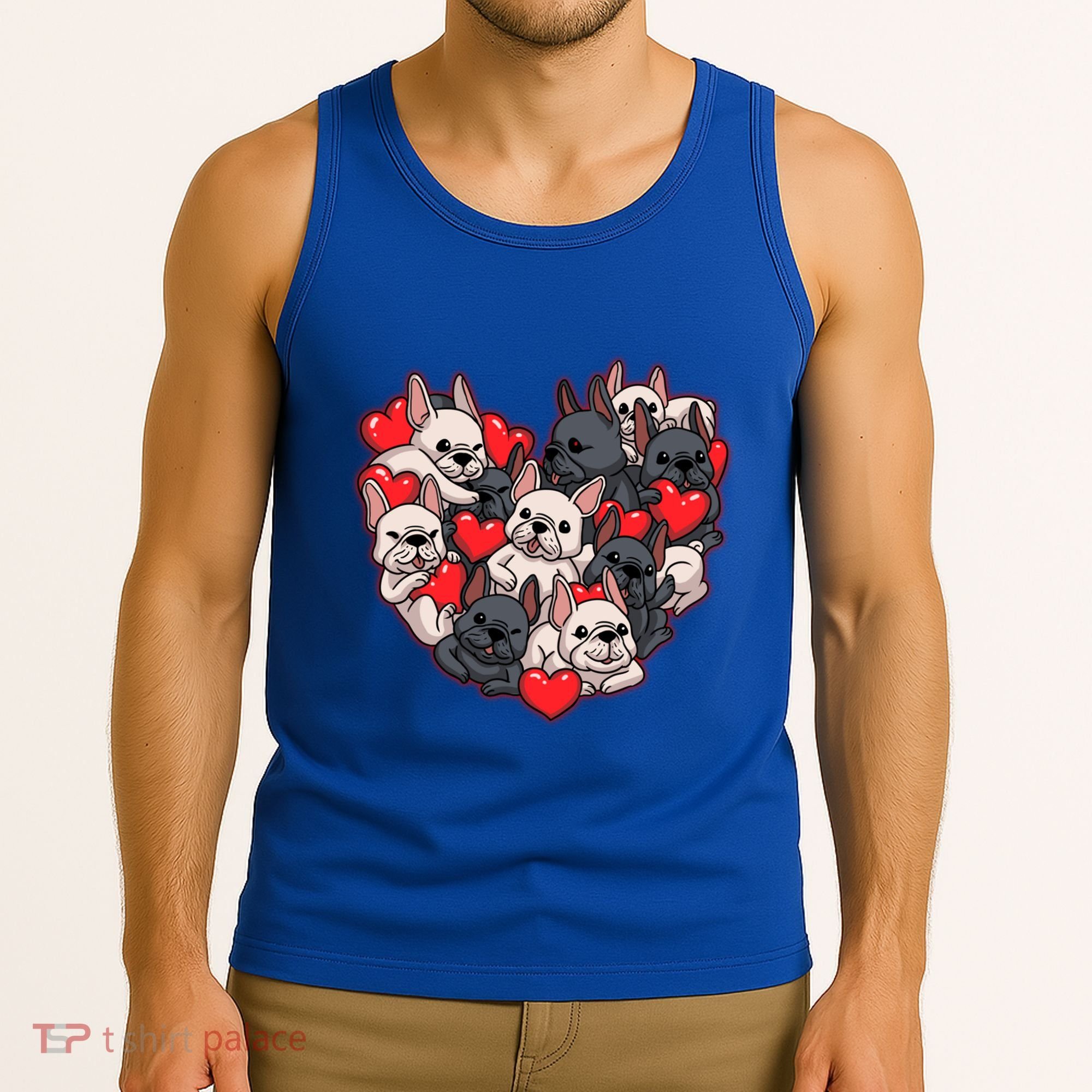Frenchie Heart Valentines Great Gift Love French Bulldog Gift Meaningful Gift Tank Top
