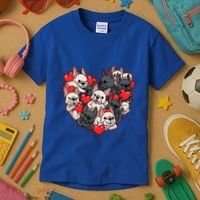 Frenchie Heart Valentines Great Gift Love French Bulldog Gift Meaningful Gift Kids T-Shirt thumb 3