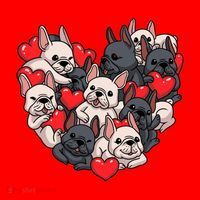 Frenchie Heart Valentines Great Gift Love French Bulldog Gift Meaningful Gift Santa Hat thumb 1