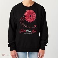 Falth Hope World AIDS Day Awareness Daisy Flower Ribbon Women's Sweatshirt thumb 0