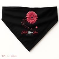 Falth Hope World AIDS Day Awareness Daisy Flower Ribbon USA-Made Doggie Bandana thumb 0