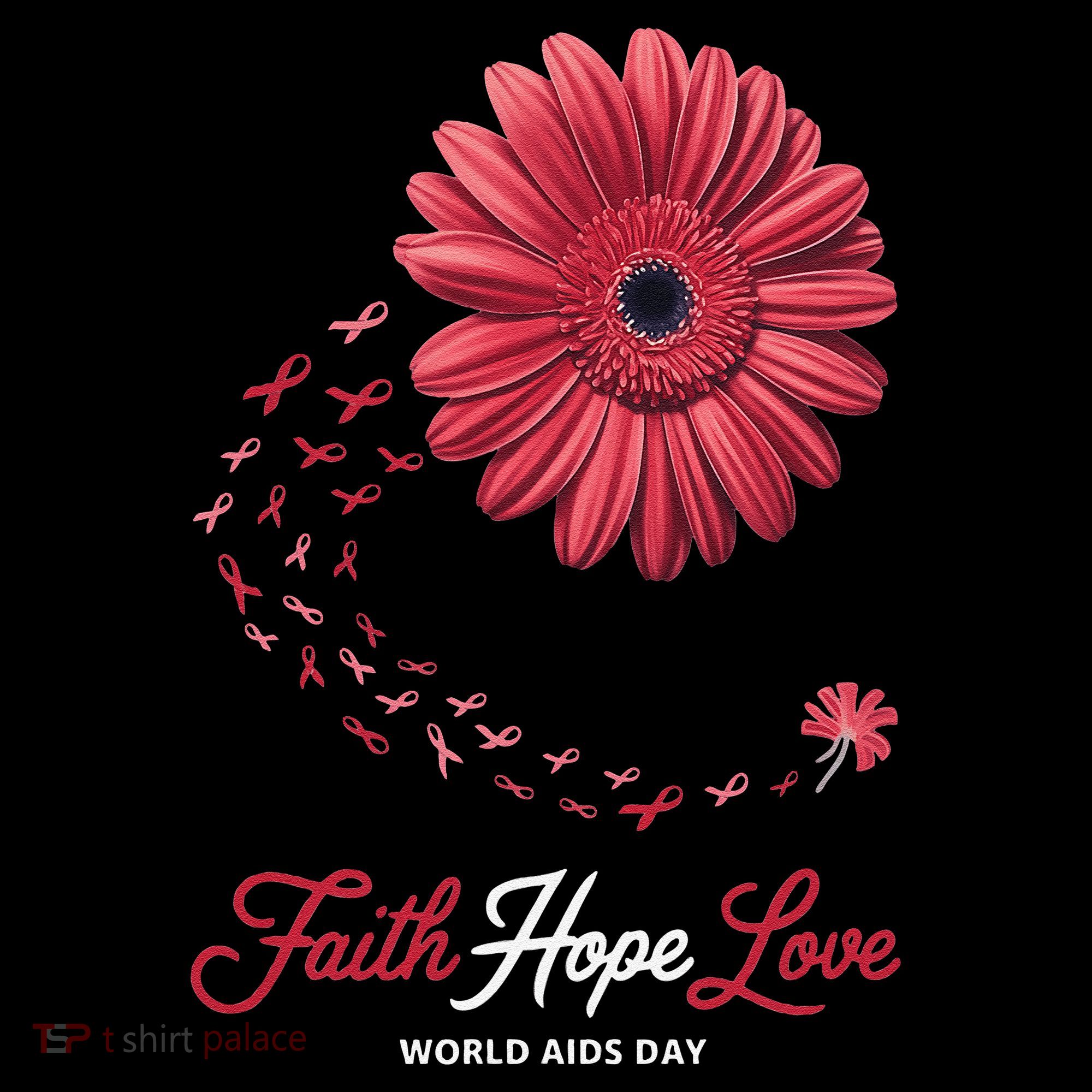 Falth Hope World AIDS Day Awareness Daisy Flower Ribbon Coffee Mug