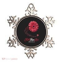 Falth Hope World AIDS Day Awareness Daisy Flower Ribbon Ornament thumb 0