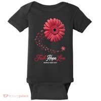 Falth Hope World AIDS Day Awareness Daisy Flower Ribbon Baby Bodysuit thumb 0