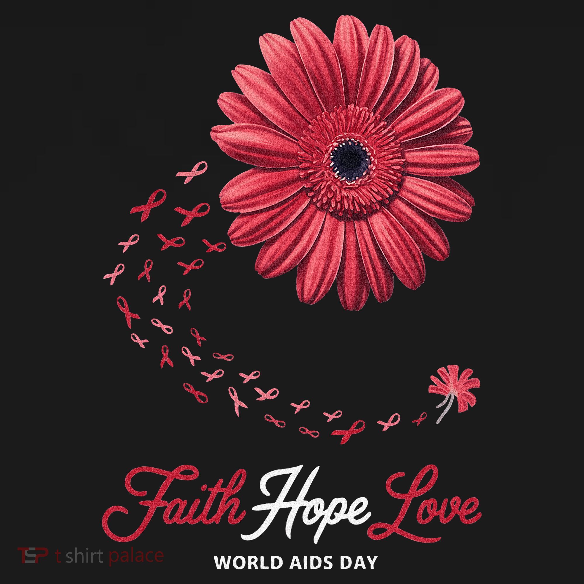 Falth Hope World AIDS Day Awareness Daisy Flower Ribbon Visor