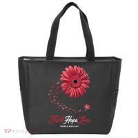 Falth Hope World AIDS Day Awareness Daisy Flower Ribbon Tote Bag thumb 0
