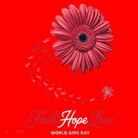 Falth Hope World AIDS Day Awareness Daisy Flower Ribbon Santa Hat thumb 1