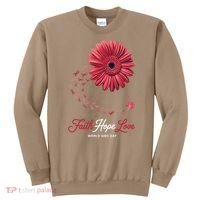 Falth Hope World AIDS Day Awareness Daisy Flower Ribbon Sweatshirt thumb 0