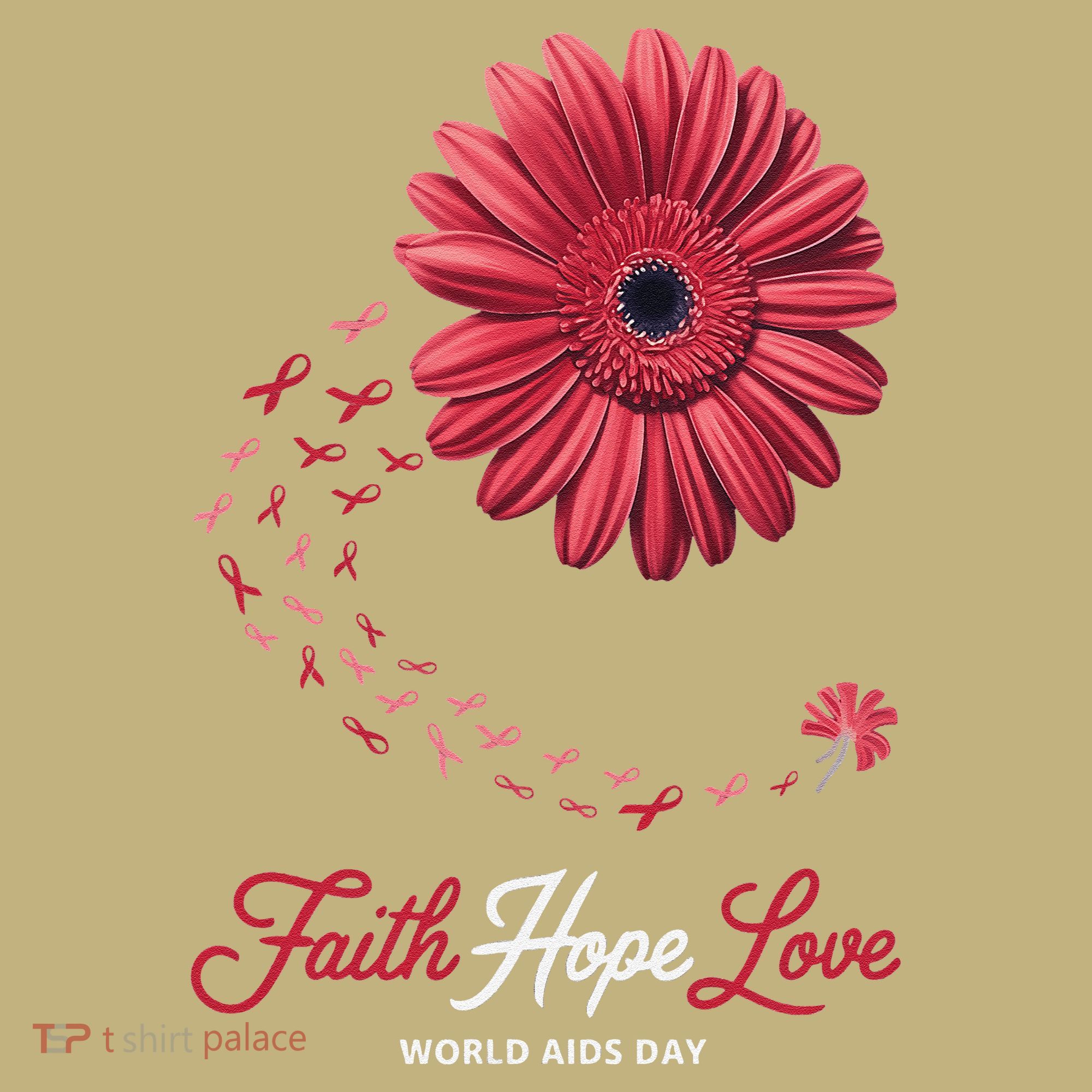 Falth Hope World AIDS Day Awareness Daisy Flower Ribbon Sweatshirt