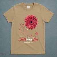 Falth Hope World AIDS Day Awareness Daisy Flower Ribbon T-Shirt thumb 5