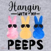 Funny Hangin With My Peeps Easter Bunny Chillin With Peeps Gift Women's Sweatshirt thumb 2