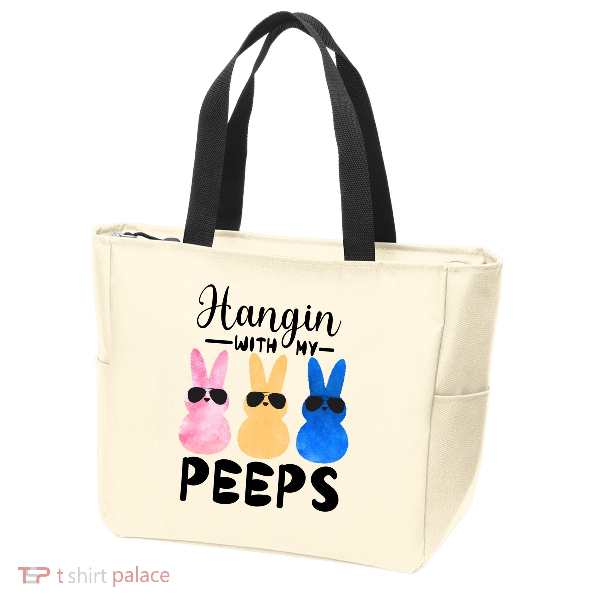Funny Hangin With My Peeps Easter Bunny Chillin With Peeps Gift Tote Bag