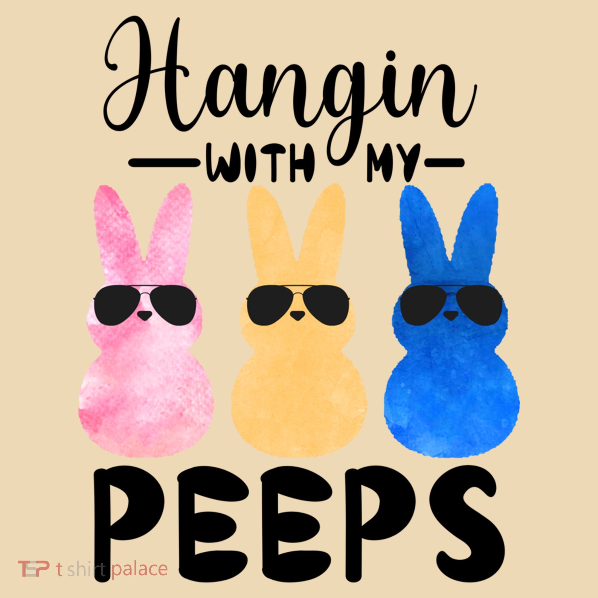 Funny Hangin With My Peeps Easter Bunny Chillin With Peeps Gift Tote Bag
