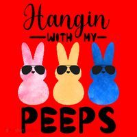Funny Hangin With My Peeps Easter Bunny Chillin With Peeps Gift Santa Hat thumb 1