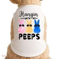 Funny Hangin With My Peeps Easter Bunny Chillin With Peeps Gift Doggie Tank thumb 0