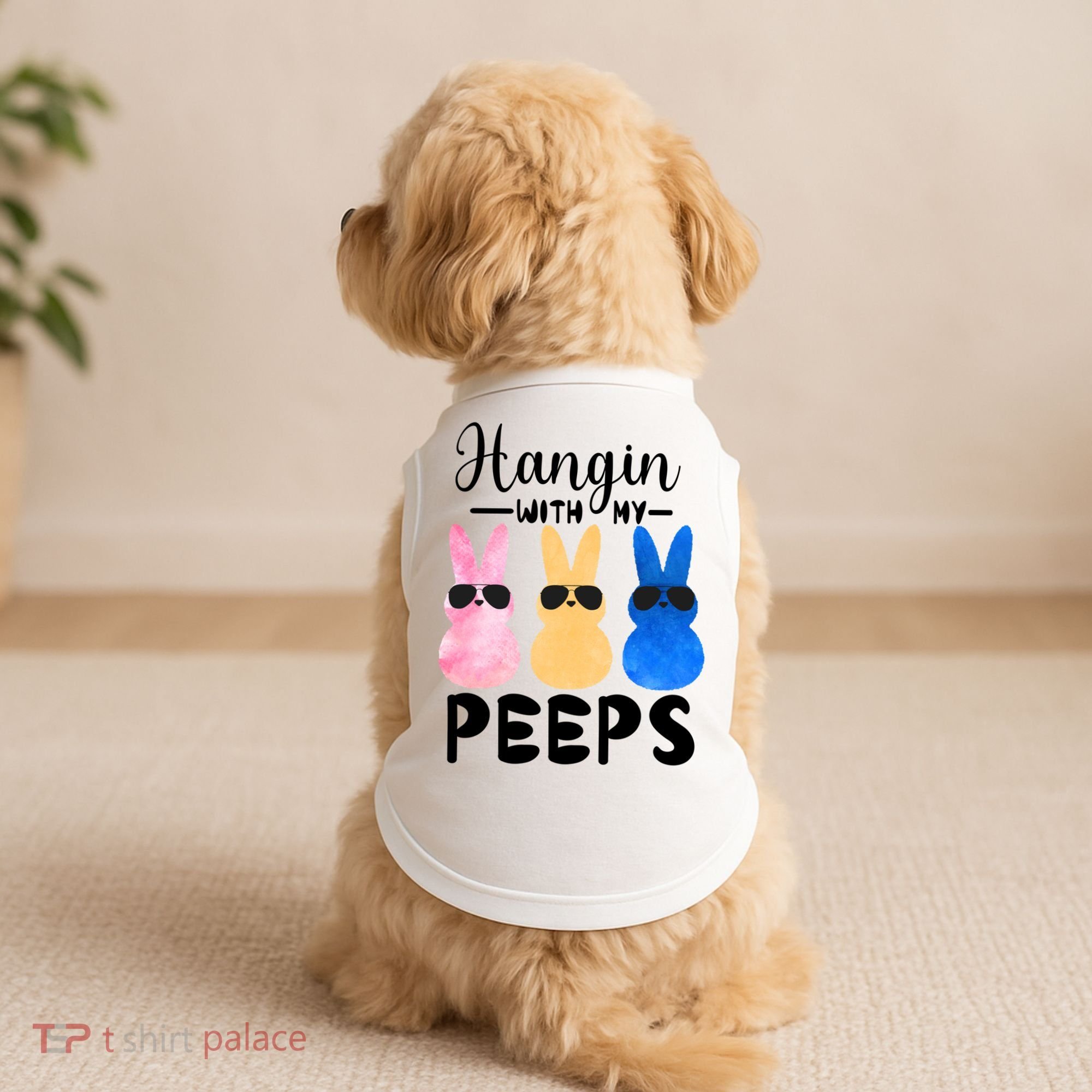 Funny Hangin With My Peeps Easter Bunny Chillin With Peeps Gift Doggie Tank