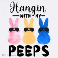 Funny Hangin With My Peeps Easter Bunny Chillin With Peeps Gift Doggie Tank thumb 4