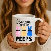 Funny Hangin With My Peeps Easter Bunny Chillin With Peeps Gift Coffee Mug thumb 3