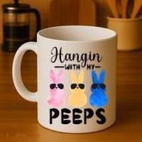 Funny Hangin With My Peeps Easter Bunny Chillin With Peeps Gift Coffee Mug thumb 4