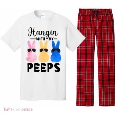 Funny Hangin With My Peeps Easter Bunny Chillin With Peeps Gift Pajama Set