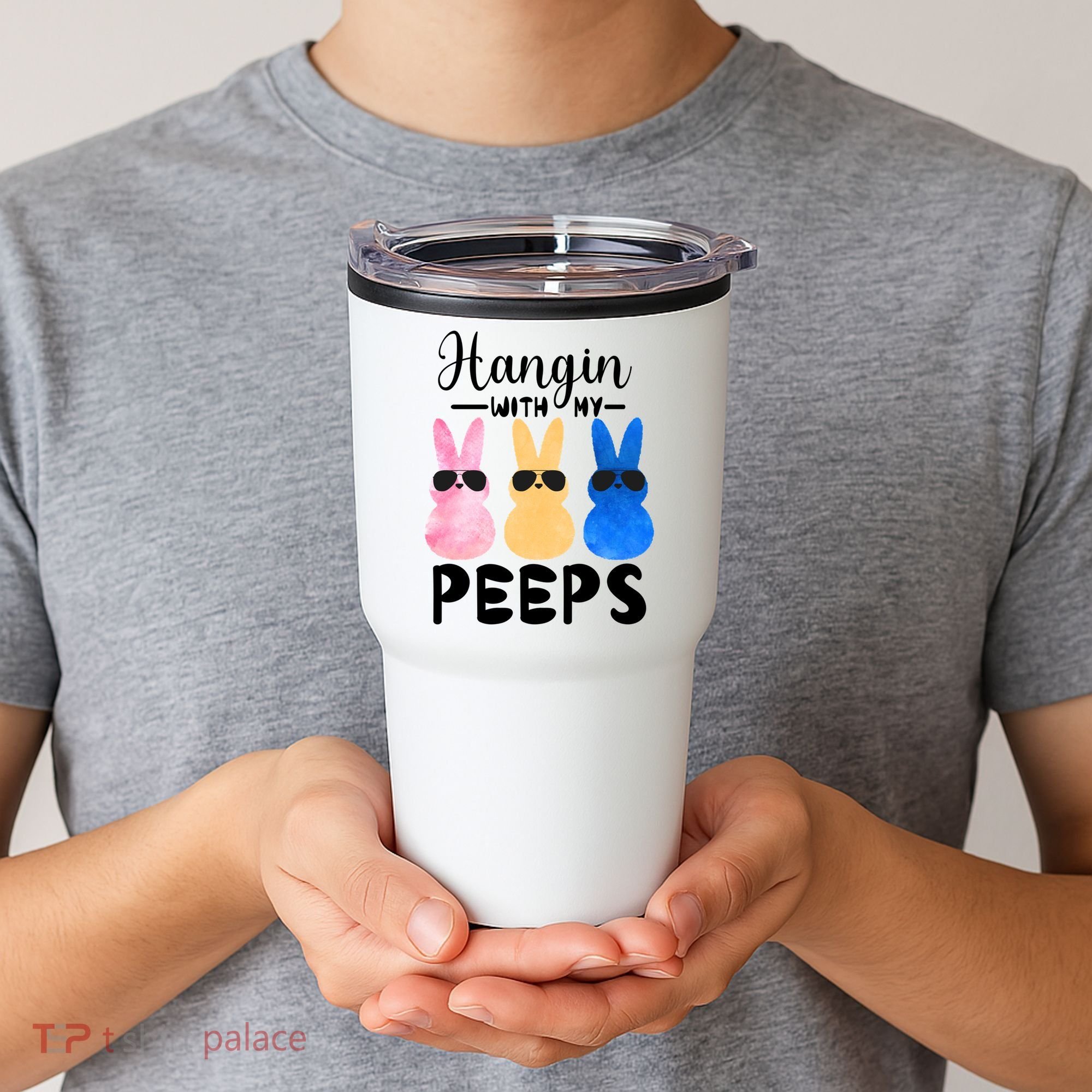 Funny Hangin With My Peeps Easter Bunny Chillin With Peeps Gift Tumbler
