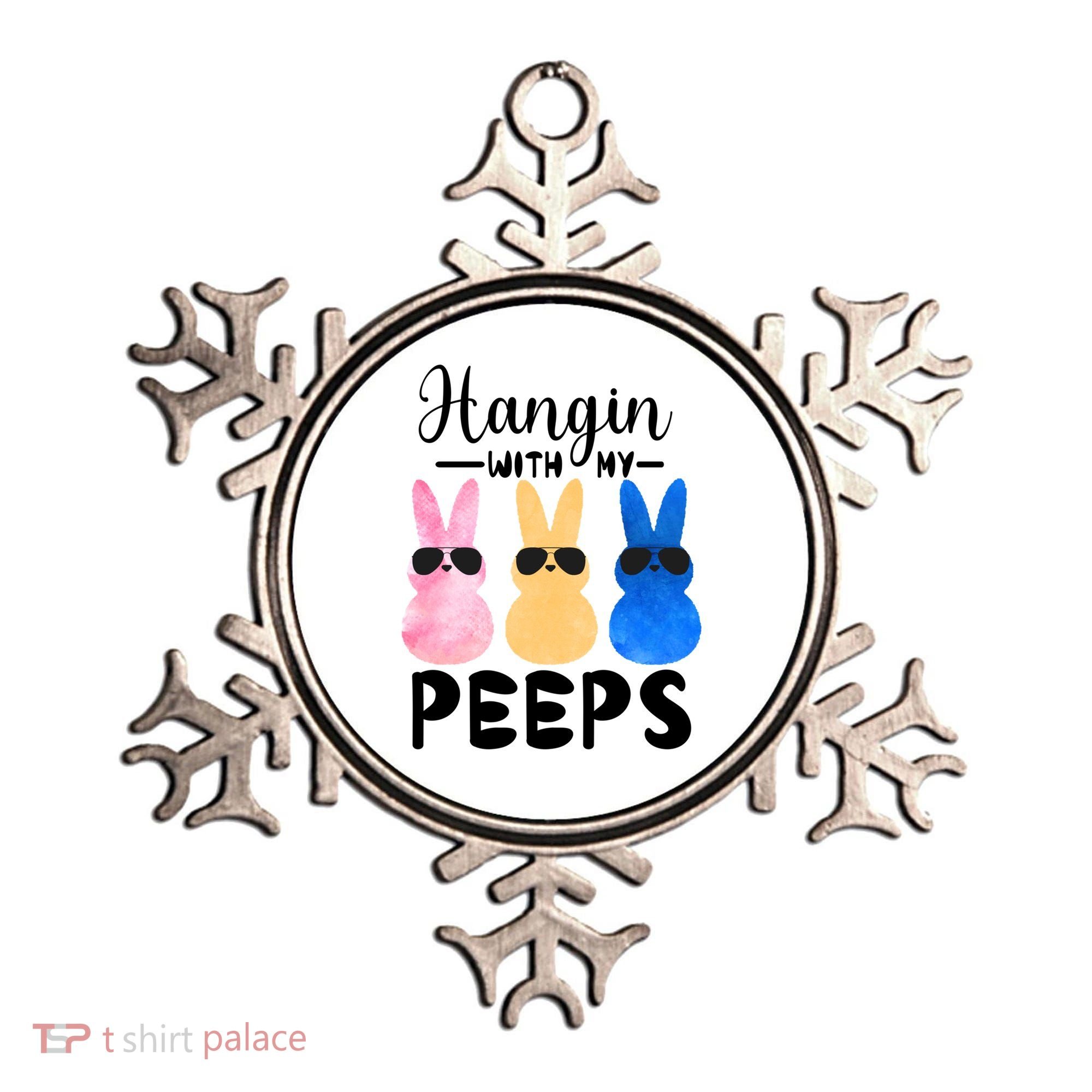 Funny Hangin With My Peeps Easter Bunny Chillin With Peeps Gift Ornament