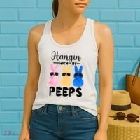 Funny Hangin With My Peeps Easter Bunny Chillin With Peeps Gift Women's Tank Top thumb 2