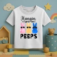 Funny Hangin With My Peeps Easter Bunny Chillin With Peeps Gift Toddler T-Shirt thumb 3