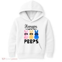 Funny Hangin With My Peeps Easter Bunny Chillin With Peeps Gift Kids Hoodie thumb 0