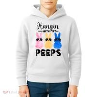 Funny Hangin With My Peeps Easter Bunny Chillin With Peeps Gift Kids Hoodie thumb 4