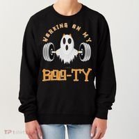 Funny Halloween Workout Gym Working On My Boo Ty Ghost Women's Sweatshirt thumb 0