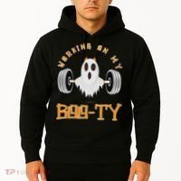 Funny Halloween Workout Gym Working On My Boo Ty Ghost Hoodie thumb 2