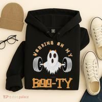 Funny Halloween Workout Gym Working On My Boo Ty Ghost Hoodie thumb 4