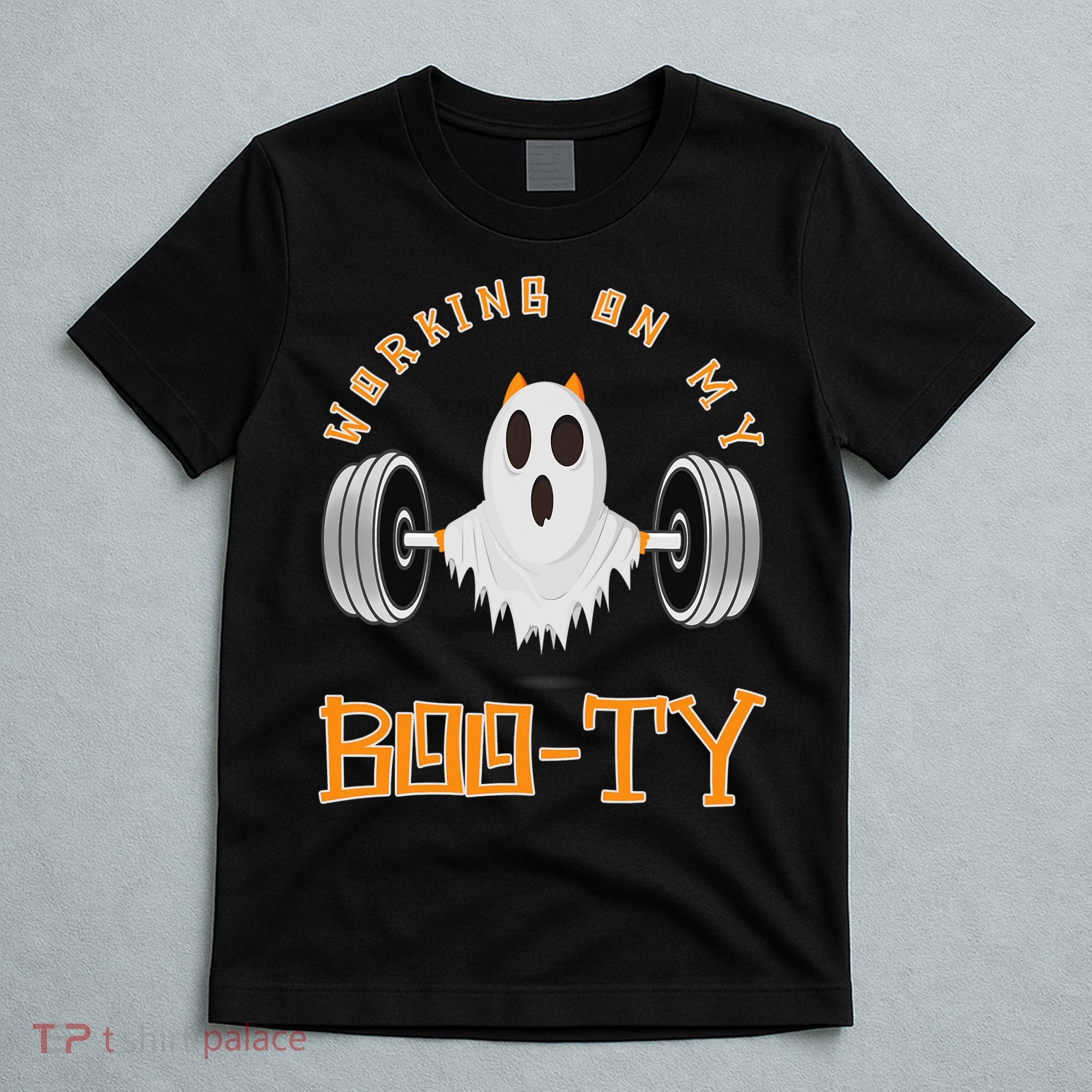 Funny Halloween Workout Gym Working On My Boo Ty Ghost T-Shirt