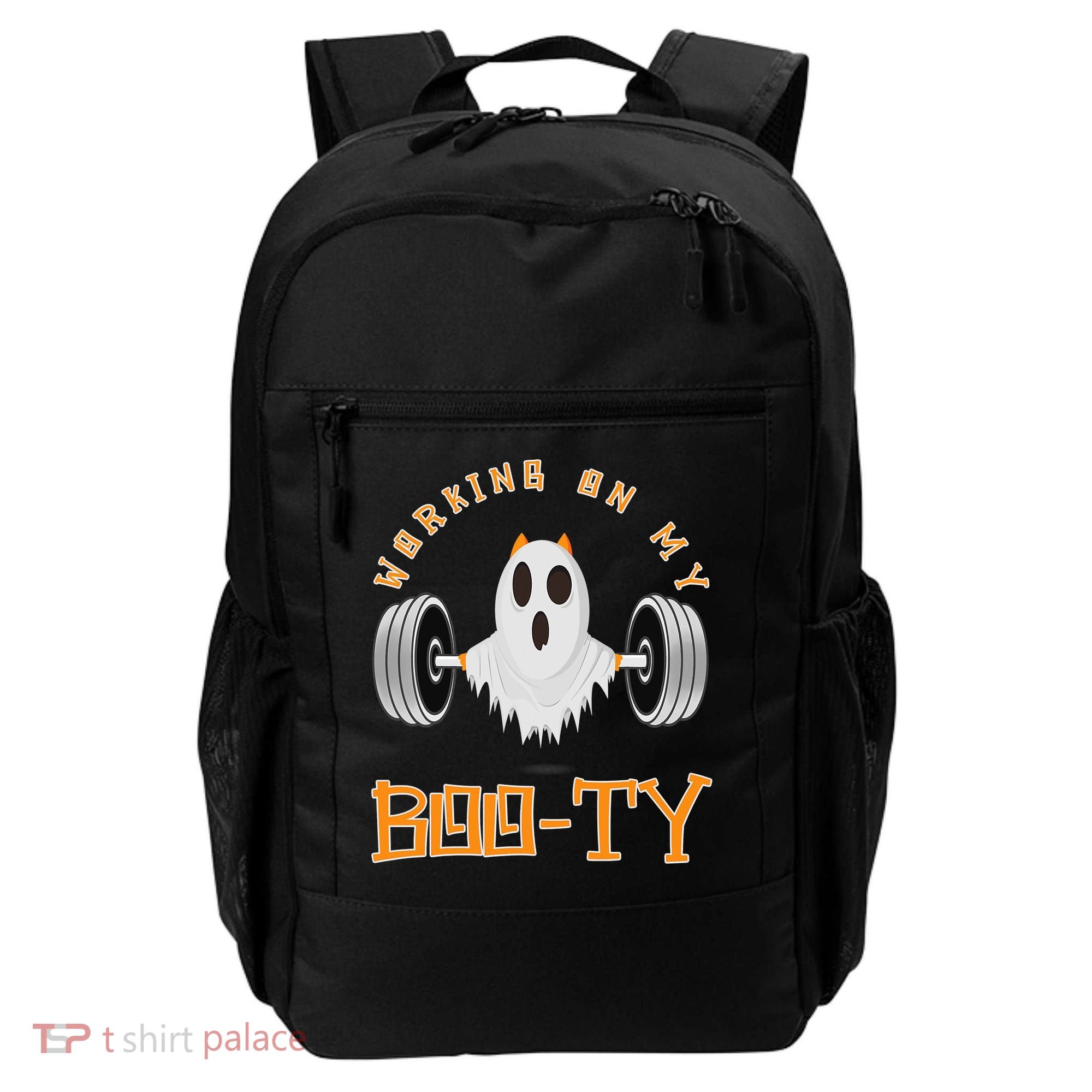 Funny Halloween Workout Gym Working On My Boo Ty Ghost Backpack