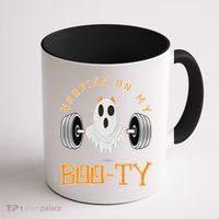Funny Halloween Workout Gym Working On My Boo Ty Ghost Coffee Mug thumb 1