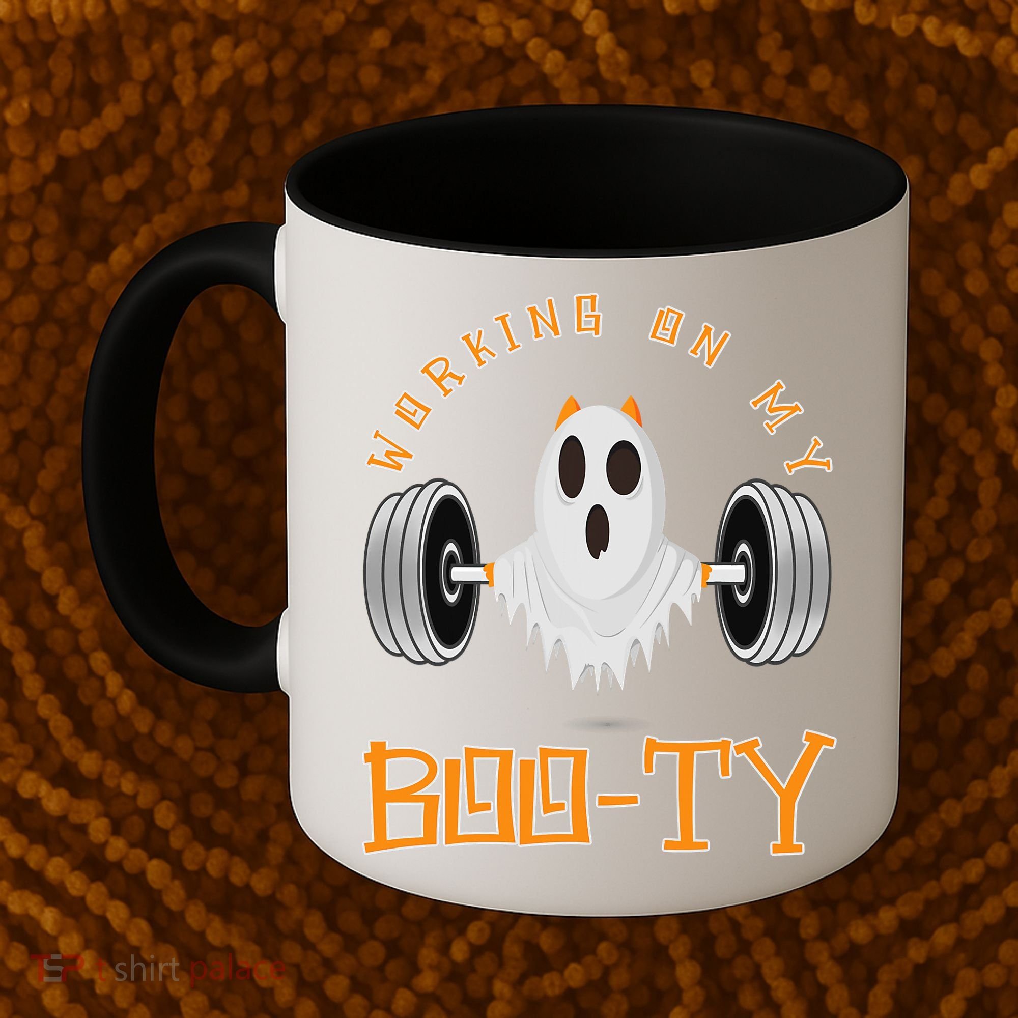 Funny Halloween Workout Gym Working On My Boo Ty Ghost Coffee Mug