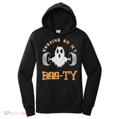 Funny Halloween Workout Gym Working On My Boo Ty Ghost Women's Hoodie