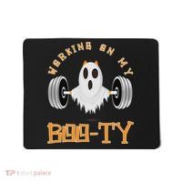 Funny Halloween Workout Gym Working On My Boo Ty Ghost Mousepad thumb 0