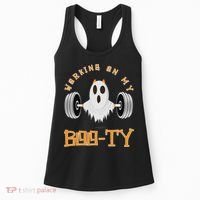 Funny Halloween Workout Gym Working On My Boo Ty Ghost Women's Tank Top thumb 0