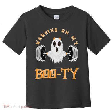 Funny Halloween Workout Gym Working On My Boo Ty Ghost Toddler T-Shirt