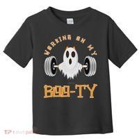 Funny Halloween Workout Gym Working On My Boo Ty Ghost Toddler T-Shirt thumb 0