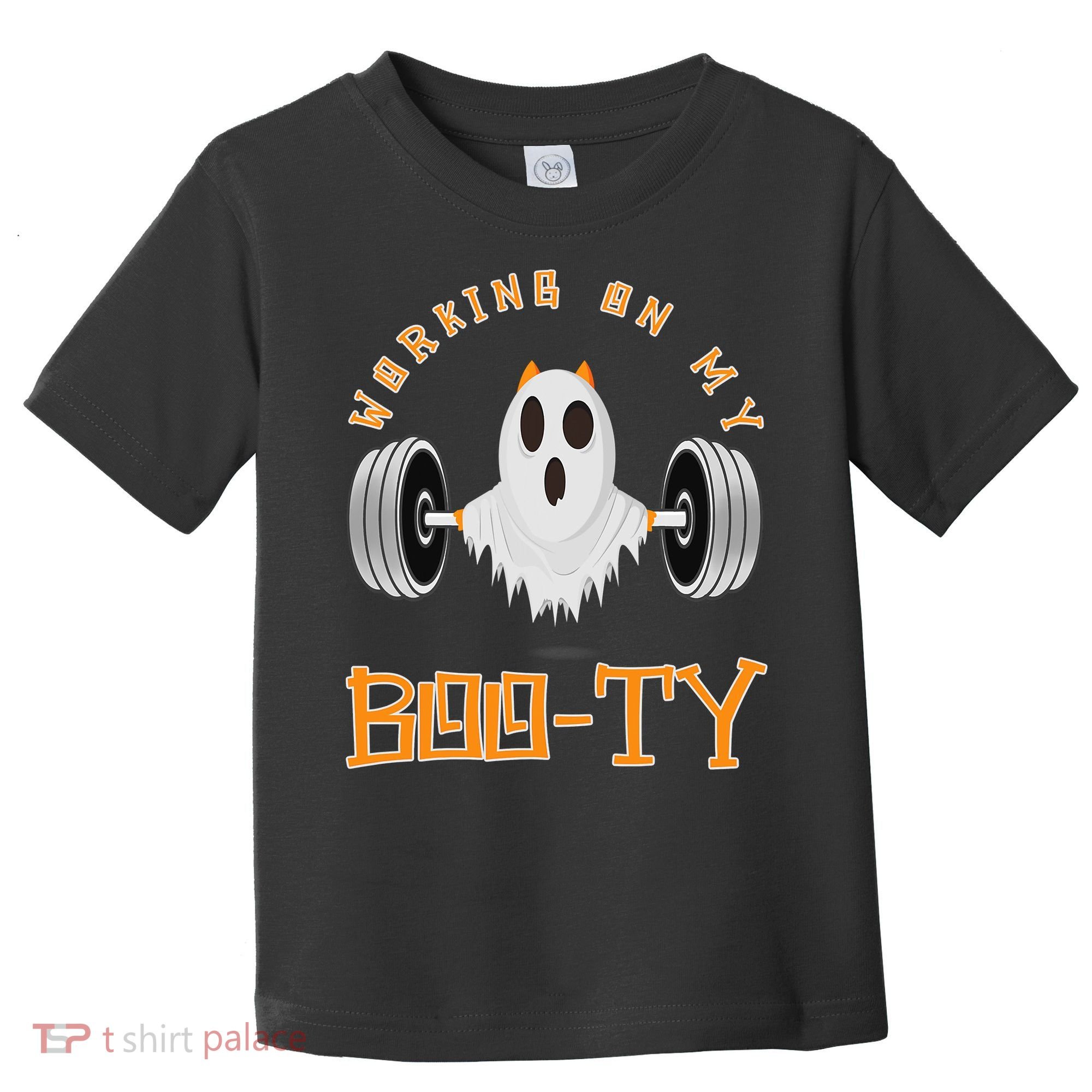 Funny Halloween Workout Gym Working On My Boo Ty Ghost Toddler T-Shirt