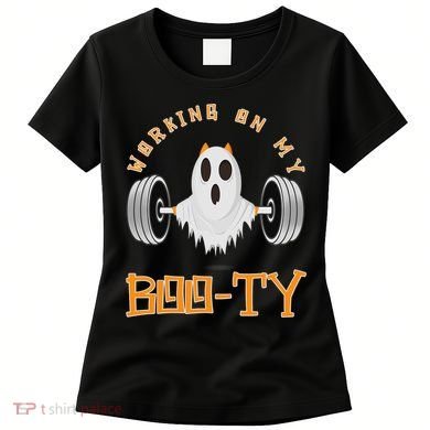 Funny Halloween Workout Gym Working On My Boo Ty Ghost Women's T-Shirt