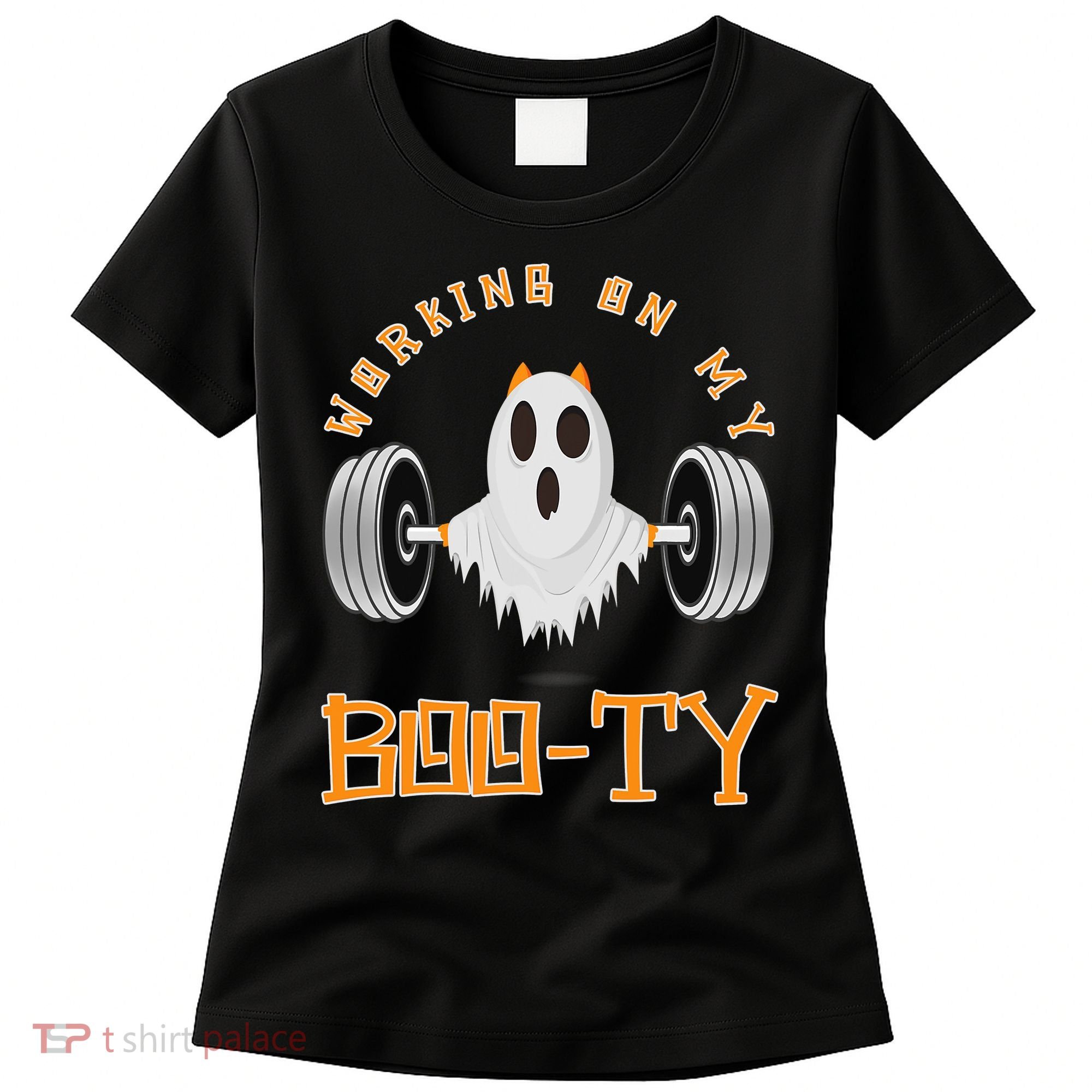 Funny Halloween Workout Gym Working On My Boo Ty Ghost Women's T-Shirt
