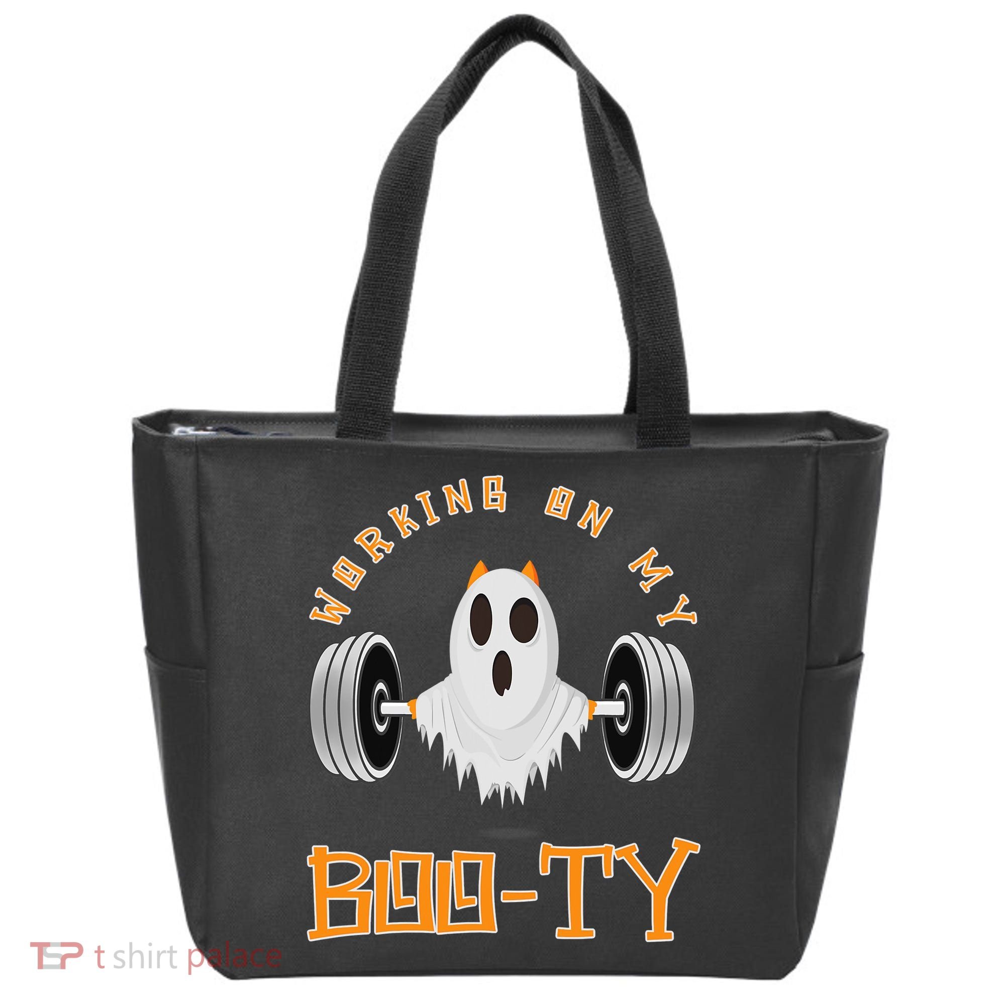 Funny Halloween Workout Gym Working On My Boo Ty Ghost Tote Bag