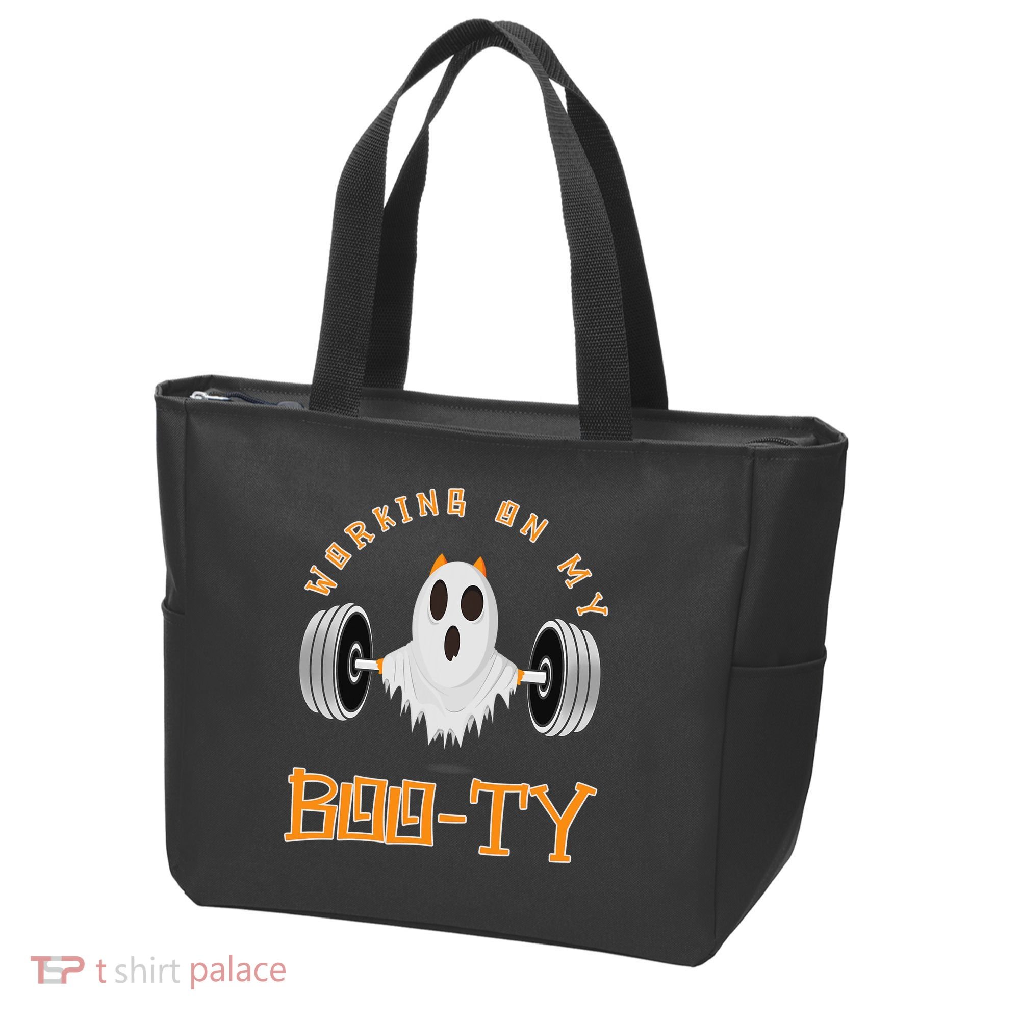 Funny Halloween Workout Gym Working On My Boo Ty Ghost Tote Bag