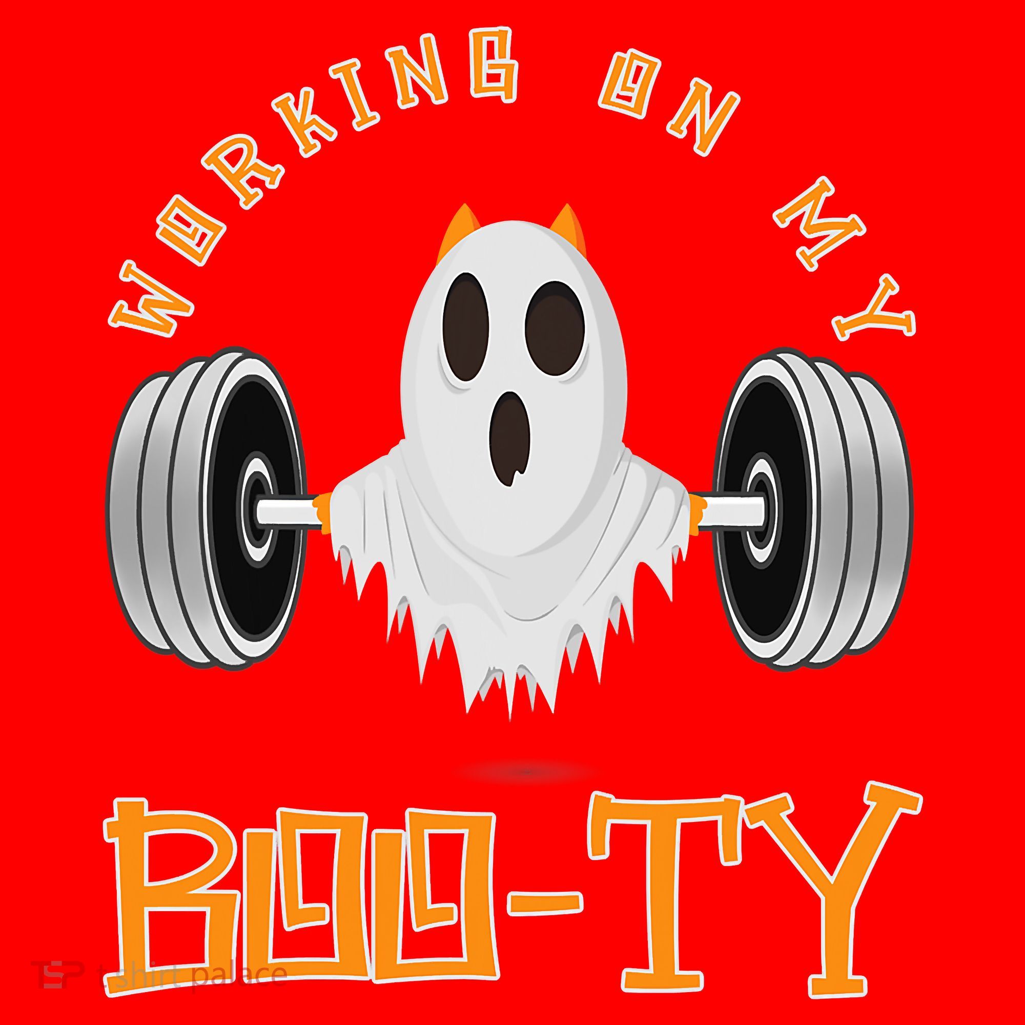 Funny Halloween Workout Gym Working On My Boo Ty Ghost Santa Hat