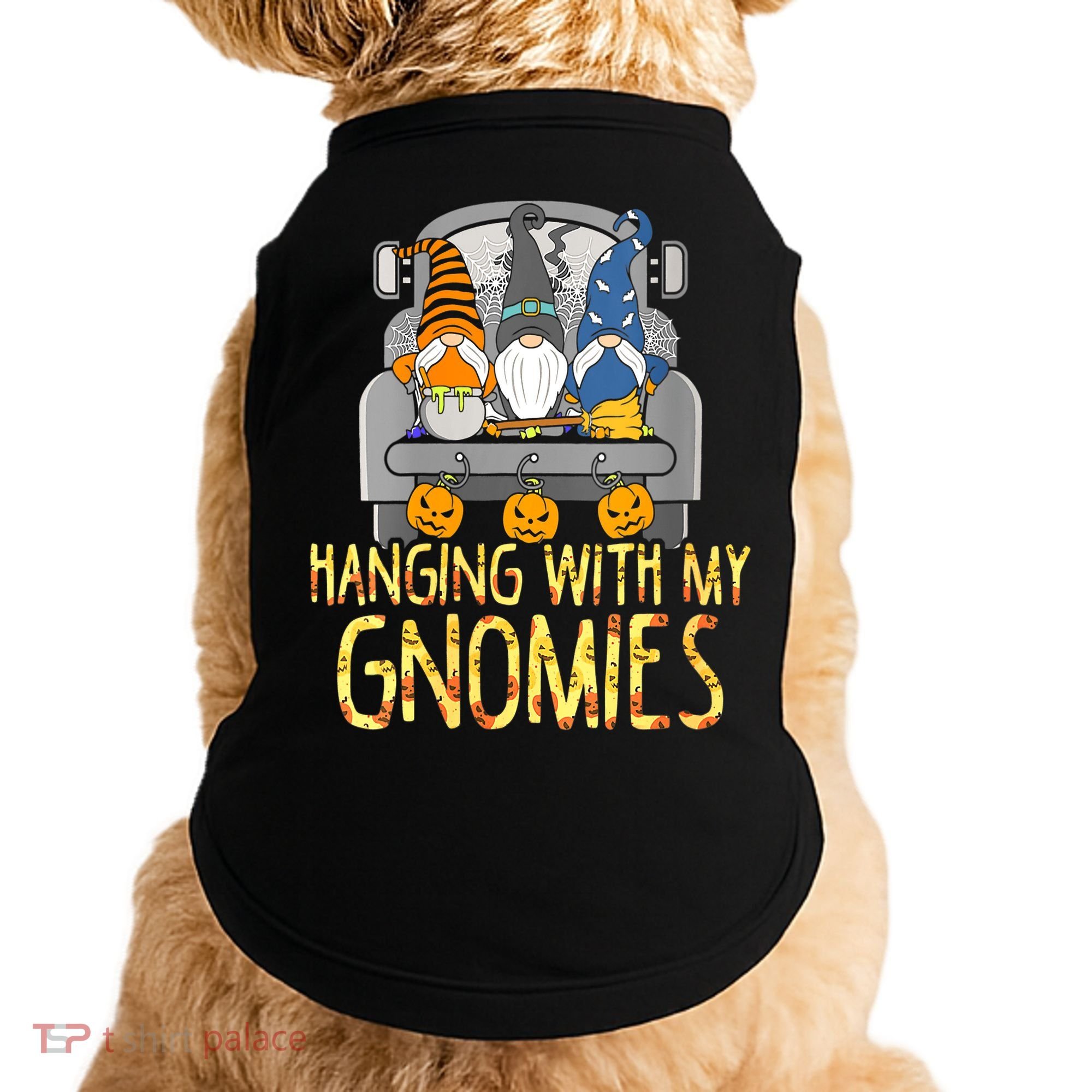 Funny Hanging With My Gnomies Halloween Gnome Doggie Tank