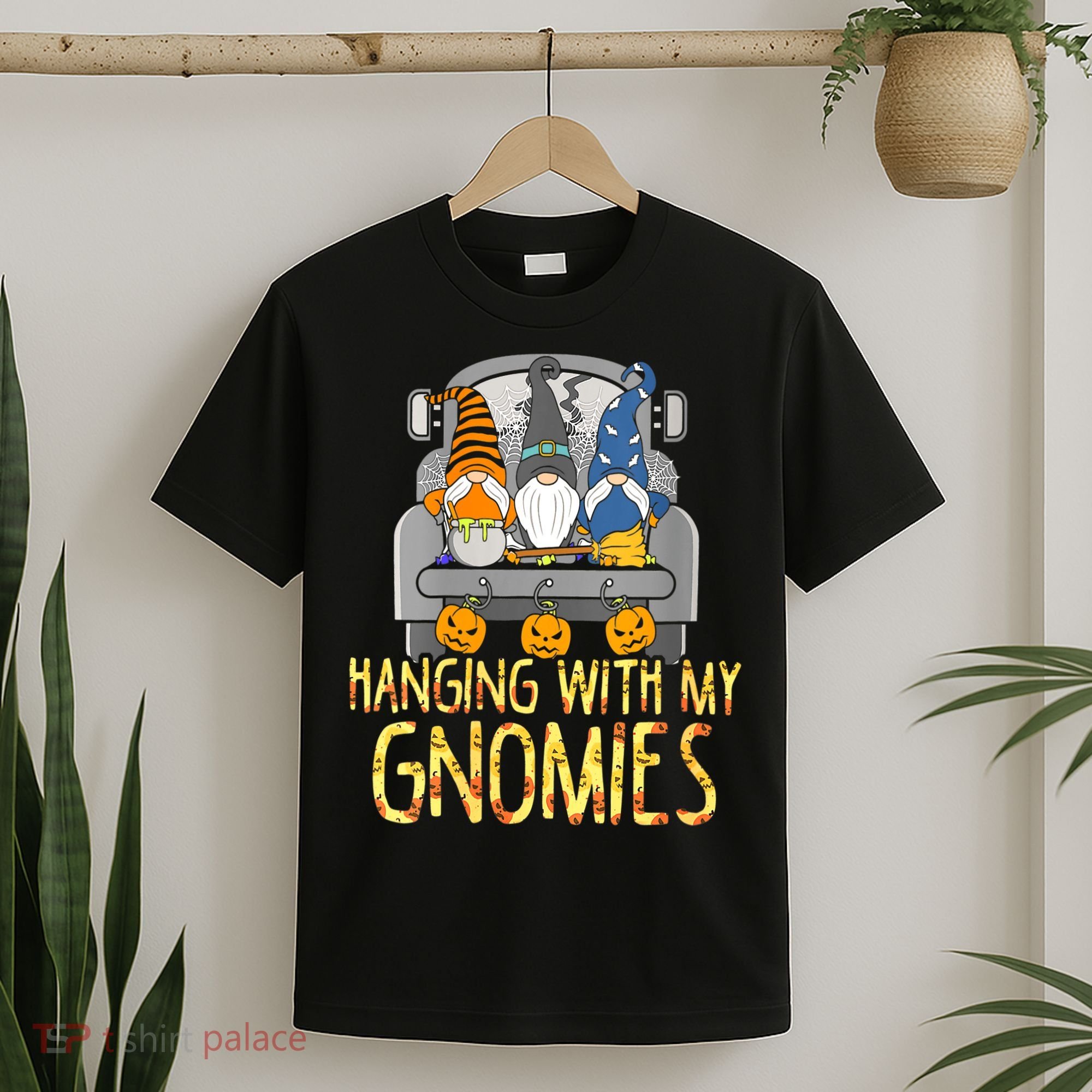 Funny Hanging With My Gnomies Halloween Gnome T-Shirt